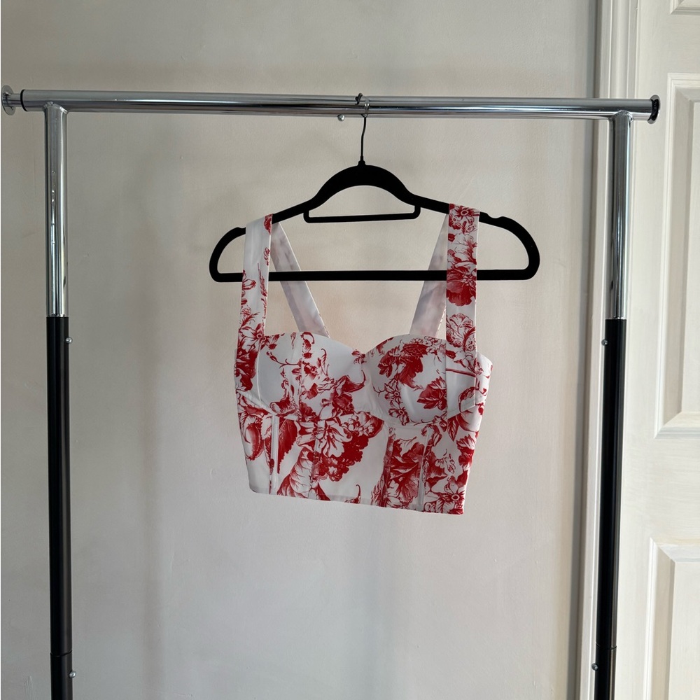 Fashion Nova Pink and White Crop Top